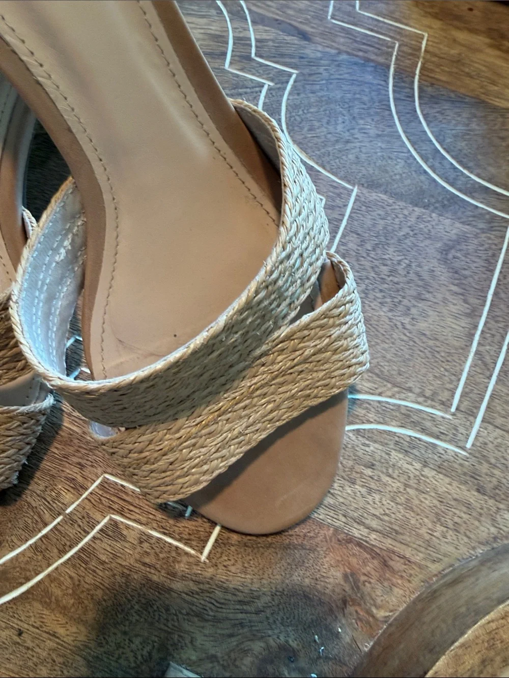 Chocolat Blu Braided Tan Slide Heels